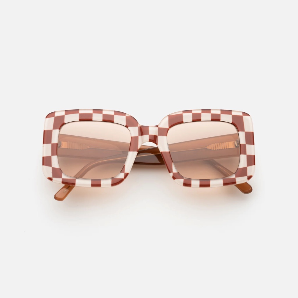 Mia - Checkered Square Sunglasses